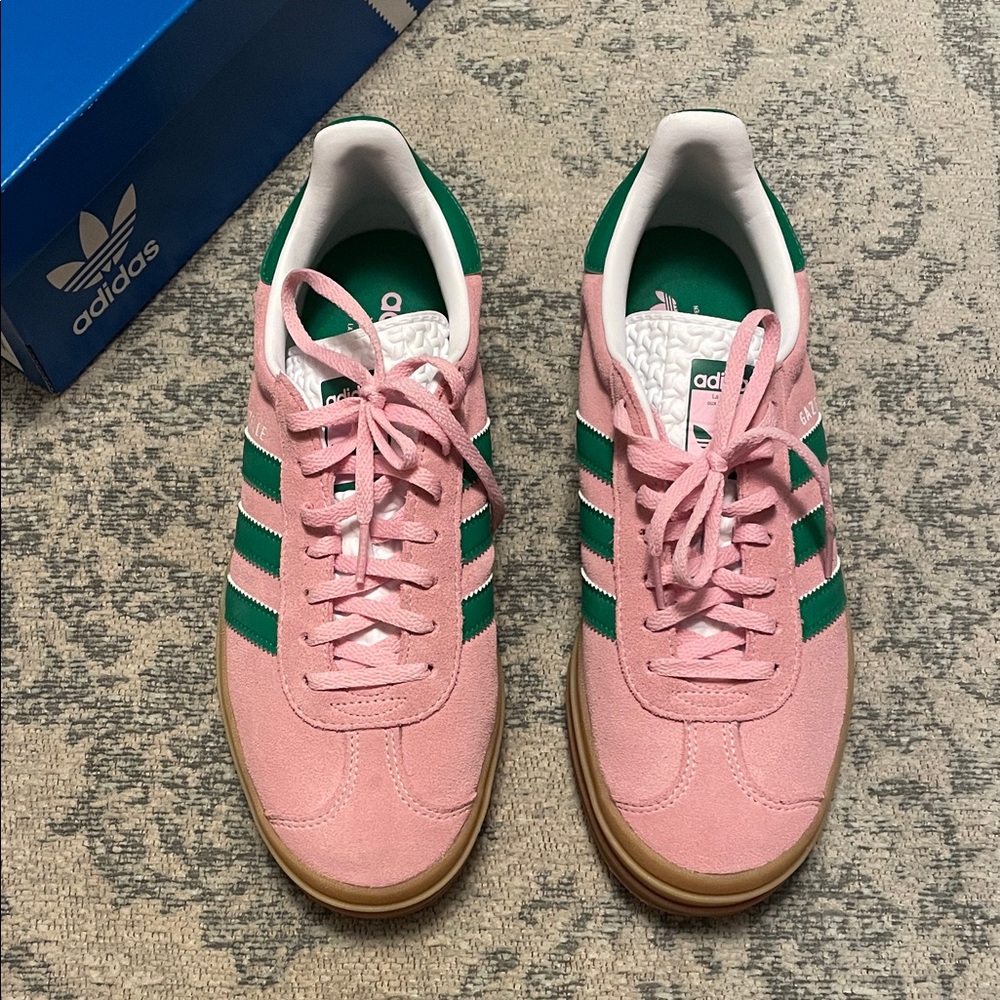 Gazelle Bold: Adidas Women's Pink and Green Gazelle Bold Sneakers